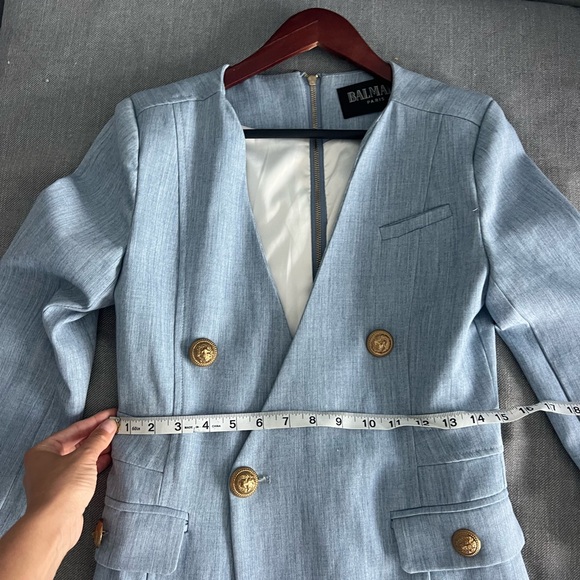 Balmain blazer size S (0-2) light blue - Picture 13 of 17